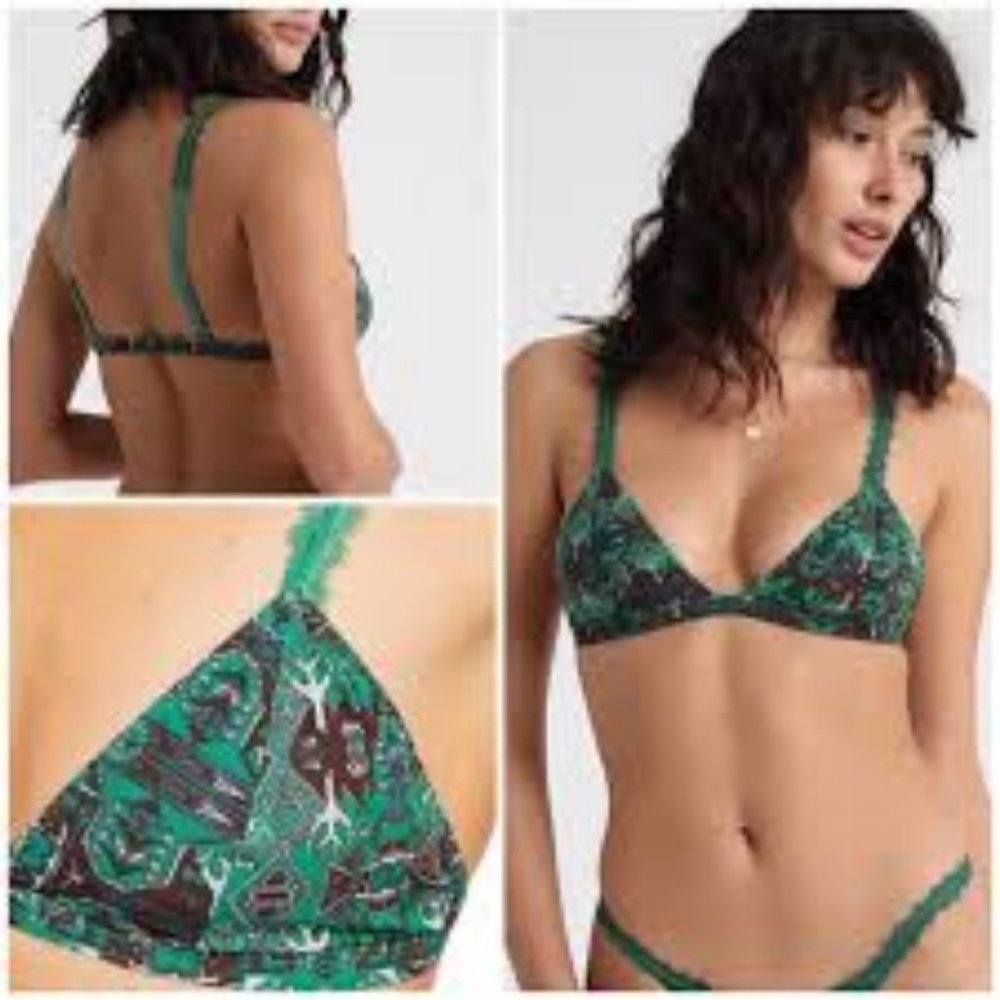 Free People Hazel Bralette in Green - Picture 2 of 7